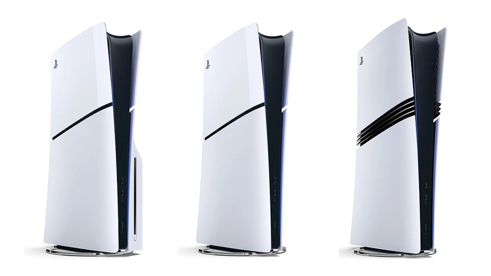 PS5本体が３種類並んだ画像